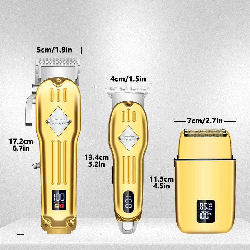 AMULISS Hair Clippers Professional Cordless for Men, Electric Foil Shavers Razor & Beard Hair Trimmer Kit, Rechargeable Hair Cut Machines Fade Clippers Set, 3 in1 Beard Trimming Kit for Home, Barber