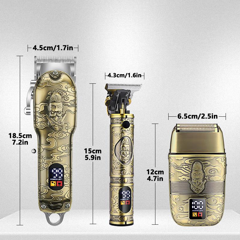 Professional Hair Clippers for Men Cordless, Mens Clippers and Grooming Set,Electric Shavers, Clippers and T-Blade Trimmers Set,Hair Cutting Kit LCD Display