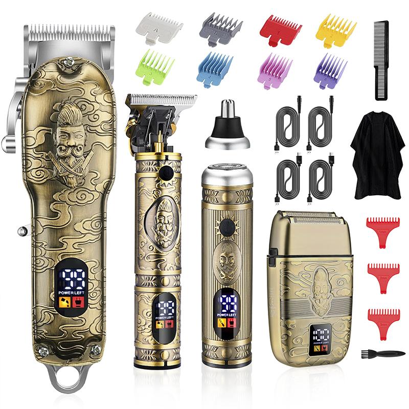 Hair Clippers for Men,T-Blade Trimmer,Nose Hair Trimmer,Hair Shaver Set,Clippers for Men Professional,Clippers for Hair Cutting,Electric Razor for Men, LCD Display