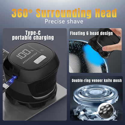 AMULISS Body Hair Trimmer & Head Shavers for Bald Men, Ball Pubic Hair Trimmer, Head Electric Shavers Razor Kit, Ball Body Groomer for Bikini/Groin/Grooming