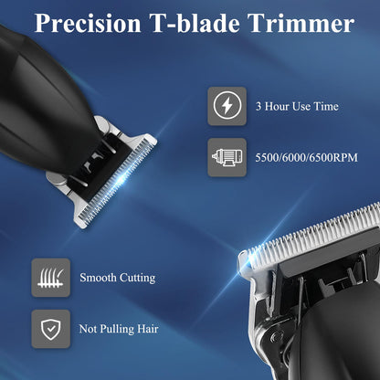 Professional Hair Clippers & Trimmer & Foil Shaver Kit Cordless Mens Beard Trimmer Set for Hair Cutting Family Barber with 8 Guides and Case