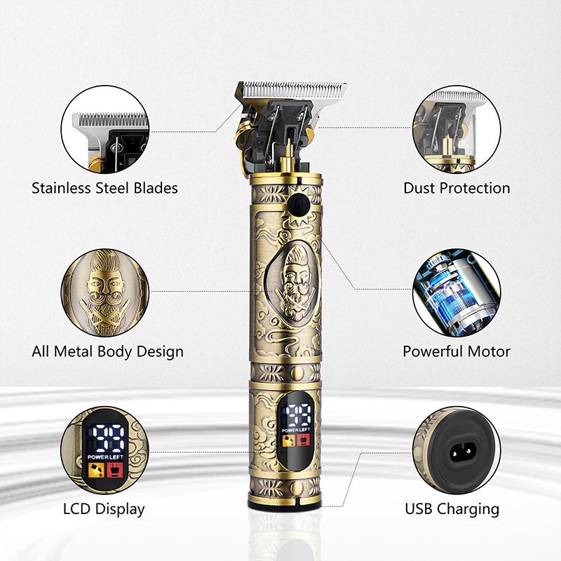 Hair Clippers for Men,T-Blade Trimmer,Nose Hair Trimmer,Hair Shaver Set,Clippers for Men Professional,Clippers for Hair Cutting,Electric Razor for Men, LCD Display