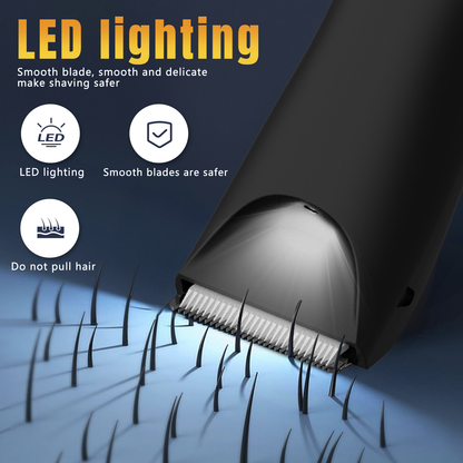 AMULISS Body Hair Trimmer & Head Shavers for Bald Men, Ball Pubic Hair Trimmer, Head Electric Shavers Razor Kit, Ball Body Groomer for Bikini/Groin/Grooming
