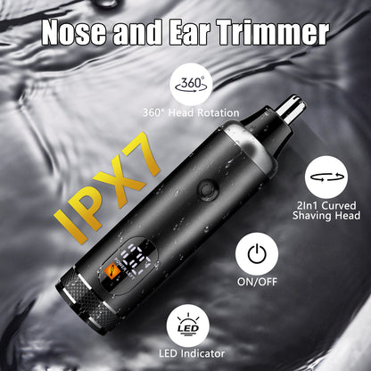 AMULISS Professional Hair Clippers and Trimmer Set for Men, Beard Trimmer & Foil Shaver & Nose Trimmer Kit, Cordless Mens Clippers and Grooming Kit for Hair Cutting, Beard Styling, Home, Barber
