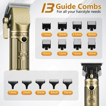 Hair Clippers for Men Professional,Beard Trimmer Hair Trimmer Kit,Cordless Clippers and Trimmers Set,Electric Razor Shavers for Men,Nose Trimmer Mens Grooming Kit for Barber,LED Display