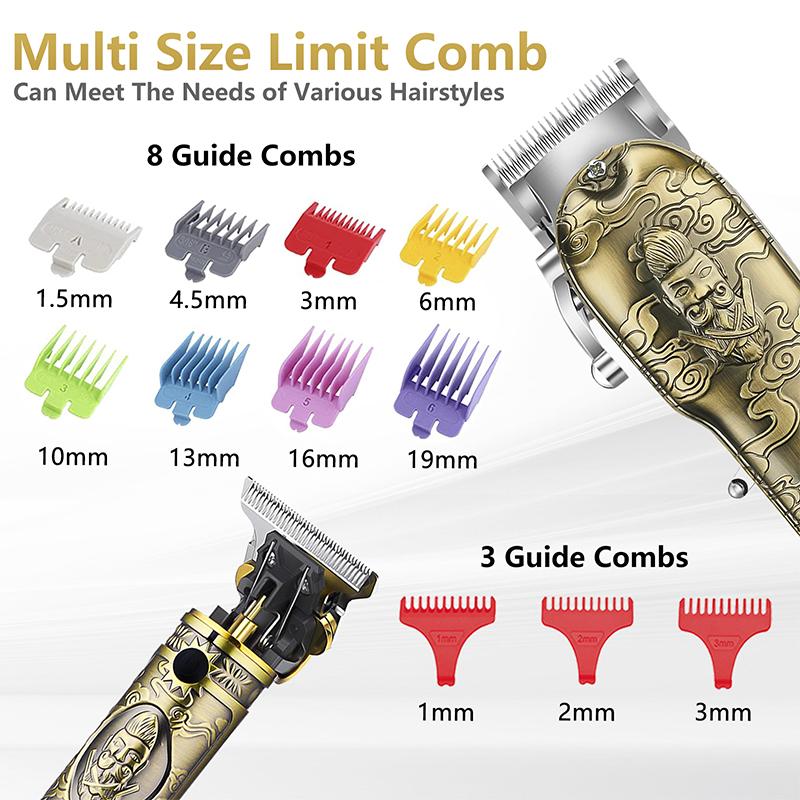 Professional Hair Clippers for Men Cordless， Mens Clippers and Grooming Set，Electric Shavers, Clippers and T-Blade Trimmers Set，Hair Cutting Kit LCD Display