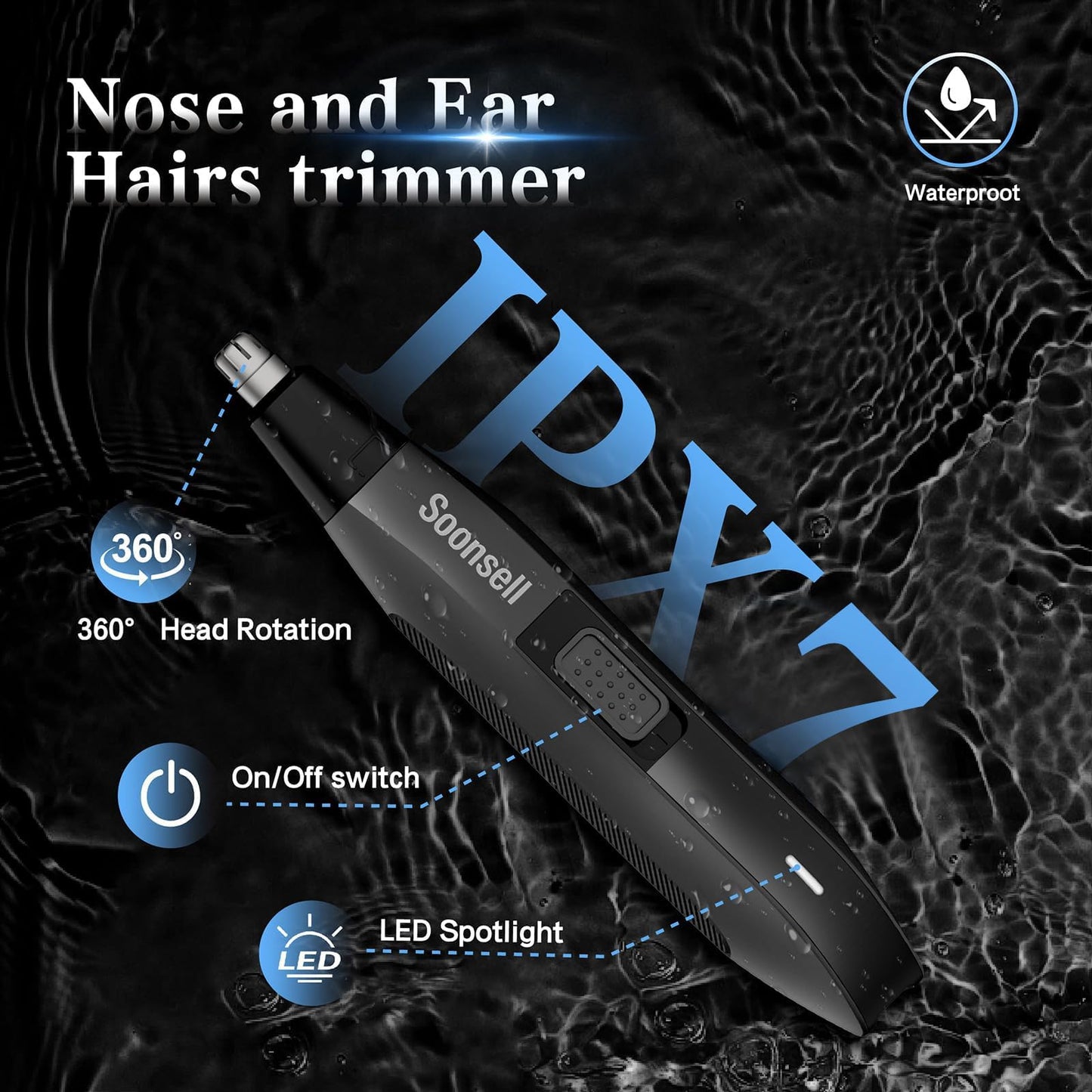 Manscape Beard Trimmer for Men,IPX7 Waterproof 4 in 1 Men's Grooming Kit,Ball Shaver,Nose Hair Clippers,Electric Razor,Hair Clippers for Men,LED Display,Wet/Dry Trimmer