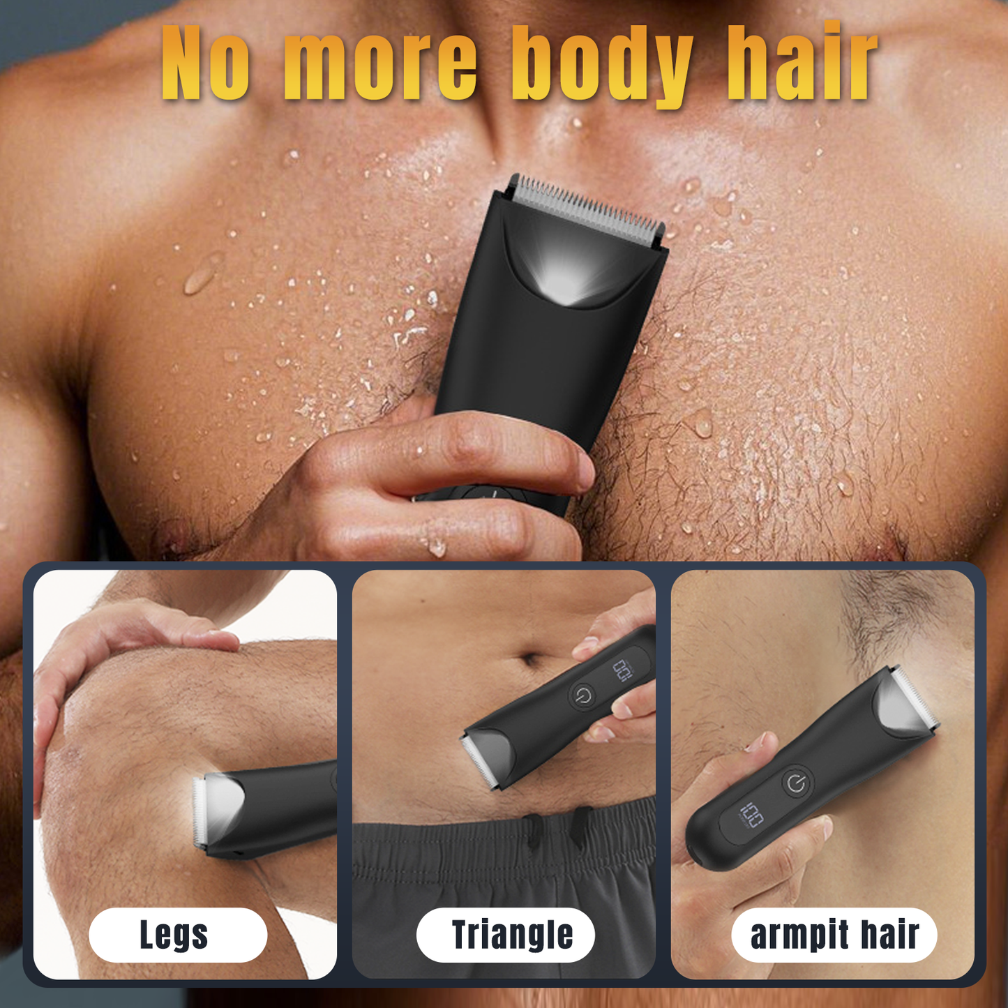 AMULISS Body Hair Trimmer & Head Shavers for Bald Men, Ball Pubic Hair Trimmer, Head Electric Shavers Razor Kit, Ball Body Groomer for Bikini/Groin/Grooming