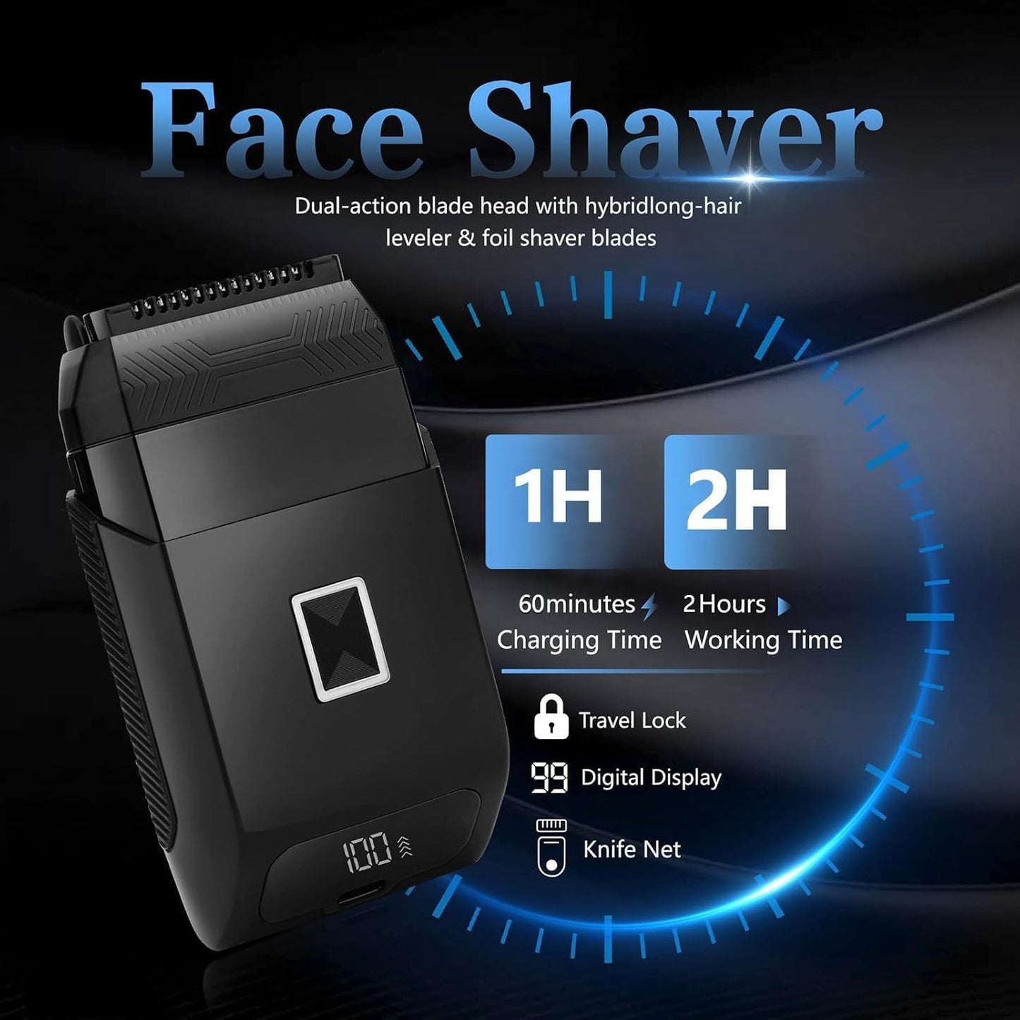 Manscape Beard Trimmer for Men,IPX7 Waterproof 4 in 1 Men's Grooming Kit,Ball Shaver,Nose Hair Clippers,Electric Razor,Hair Clippers for Men,LED Display,Wet/Dry Trimmer