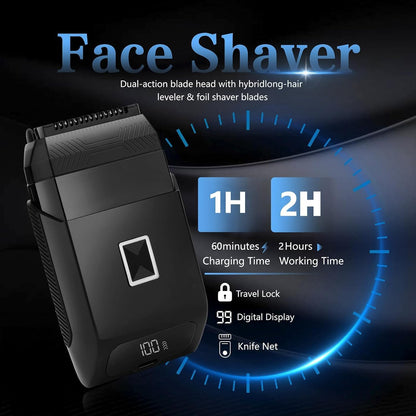 Manscape Beard Trimmer for Men,IPX7 Waterproof 4 in 1 Men's Grooming Kit,Ball Shaver,Nose Hair Clippers,Electric Razor,Hair Clippers for Men,LED Display,Wet/Dry Trimmer
