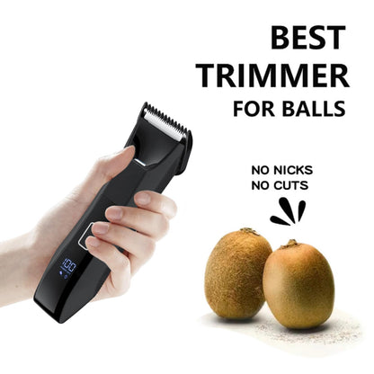 2-in-1 Manscape Professional Body Trimmer for Men, Groin, Pubic & Ball Hair Shaver No-Nick, Nose Hair Trimmer, Body Groomer for Smooth Shaving, Lightweight with Travel Lock, LED Display, IPX7 Waterproof
