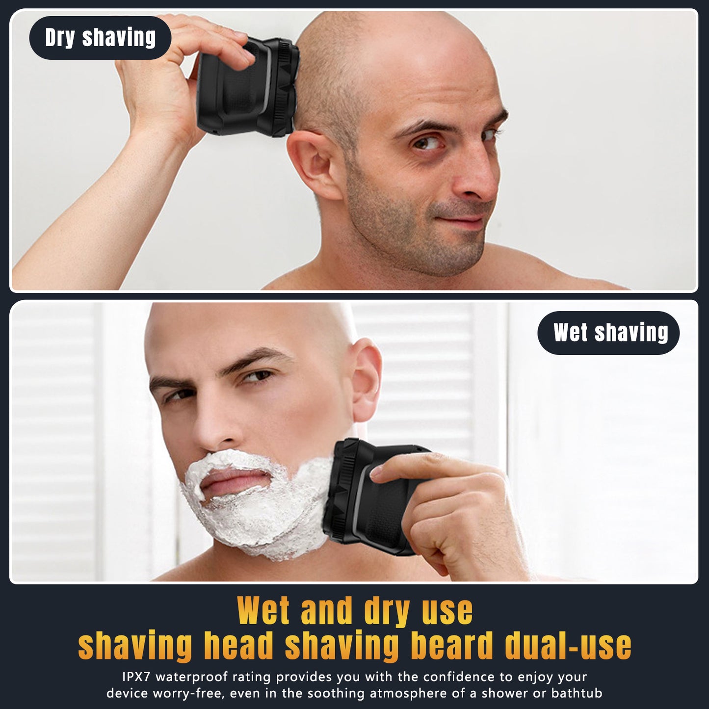 AMULISS Body Hair Trimmer & Head Shavers for Bald Men, Ball Pubic Hair Trimmer, Head Electric Shavers Razor Kit, Ball Body Groomer for Bikini/Groin/Grooming