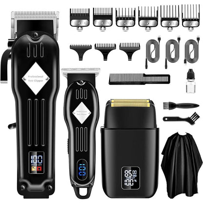 AMULISS Hair Clippers Professional Cordless for Men, Electric Foil Shavers Razor & Beard Hair Trimmer Kit, Rechargeable Hair Cut Machines Fade Clippers Set, 3 in1 Beard Trimming Kit for Home, Barber