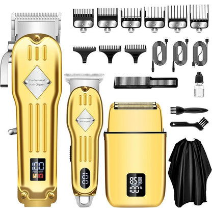 AMULISS Hair Clippers Professional Cordless for Men, Electric Foil Shavers Razor & Beard Hair Trimmer Kit, Rechargeable Hair Cut Machines Fade Clippers Set, 3 in1 Beard Trimming Kit for Home, Barber