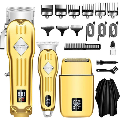 AMULISS Hair Clippers Professional Cordless for Men, Electric Foil Shavers Razor & Beard Hair Trimmer Kit, Rechargeable Hair Cut Machines Fade Clippers Set, 3 in1 Beard Trimming Kit for Home, Barber
