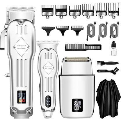 AMULISS Hair Clippers Professional Cordless for Men, Electric Foil Shavers Razor & Beard Hair Trimmer Kit, Rechargeable Hair Cut Machines Fade Clippers Set, 3 in1 Beard Trimming Kit for Home, Barber